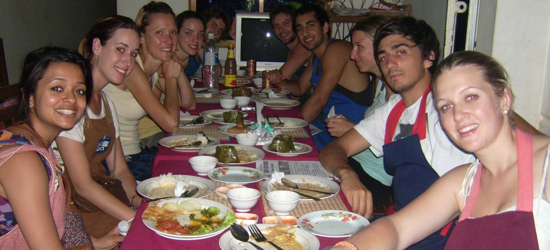 Group dining at Nary 